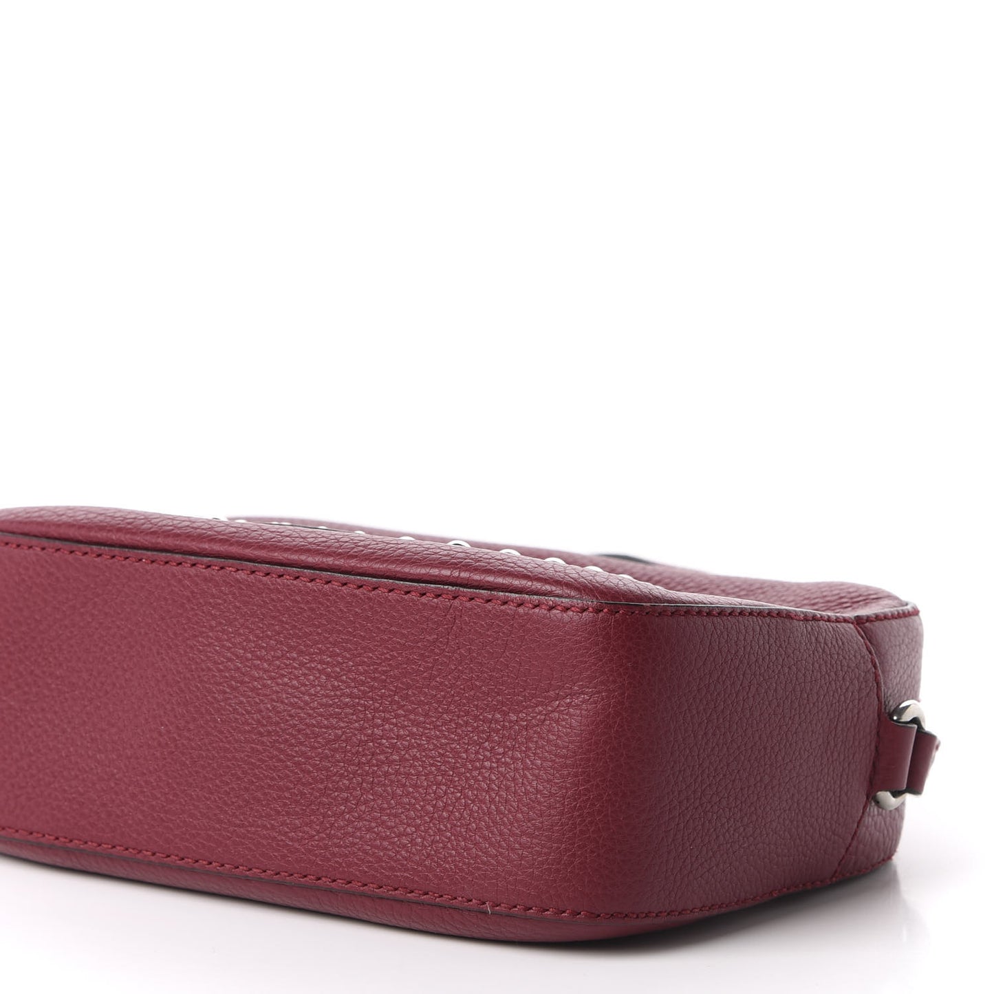 Pebbled Calfskin Studded Small Soho Disco Bag Soft Burgundy