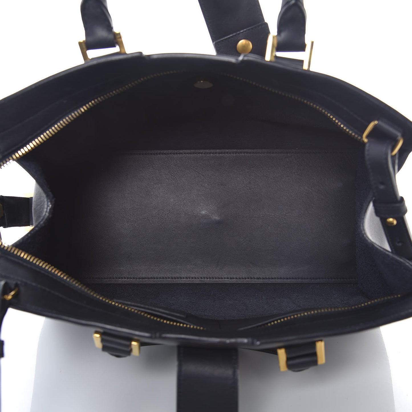 Calfskin Small Classic Y Cabas Navy Blue