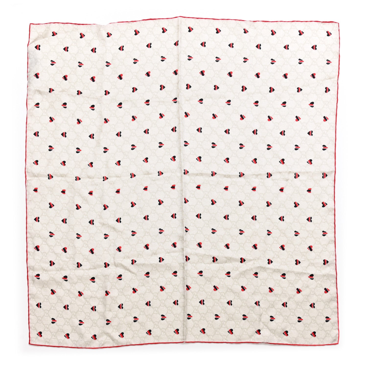 Gucci Silk Monogram Heart Square Scarf White 1 of 3