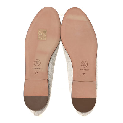 Chanel Tweed Cap Toe Ballet Flats 37 White Black 7 of 13