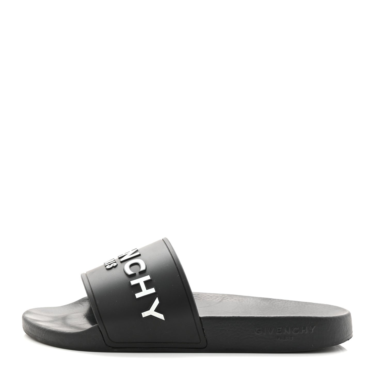 Rubber Logo Pool Slide Sandals 40 Black