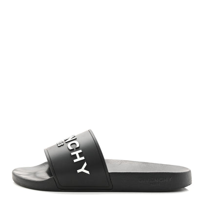 Givenchy Rubber Logo Pool Slide Sandals 40 Black 1 of 10