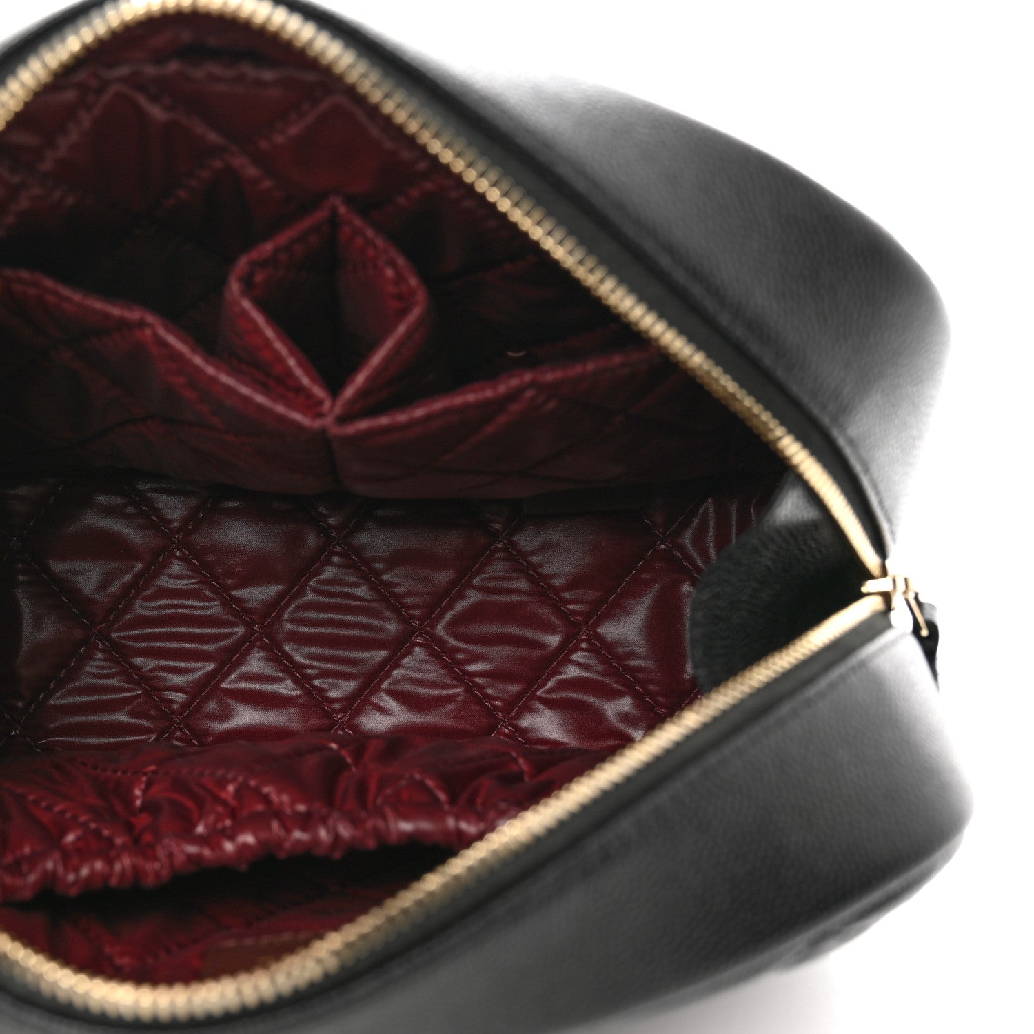 Chanel Caviar Quilted Curvy Pouch Cosmetic Case Black 5 of 7