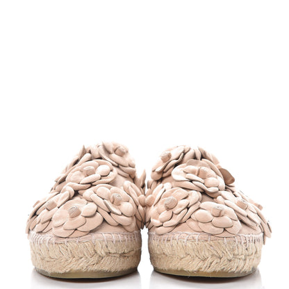 Chanel Suede Camellia CC Espadrilles 37 Pink 2 of 9