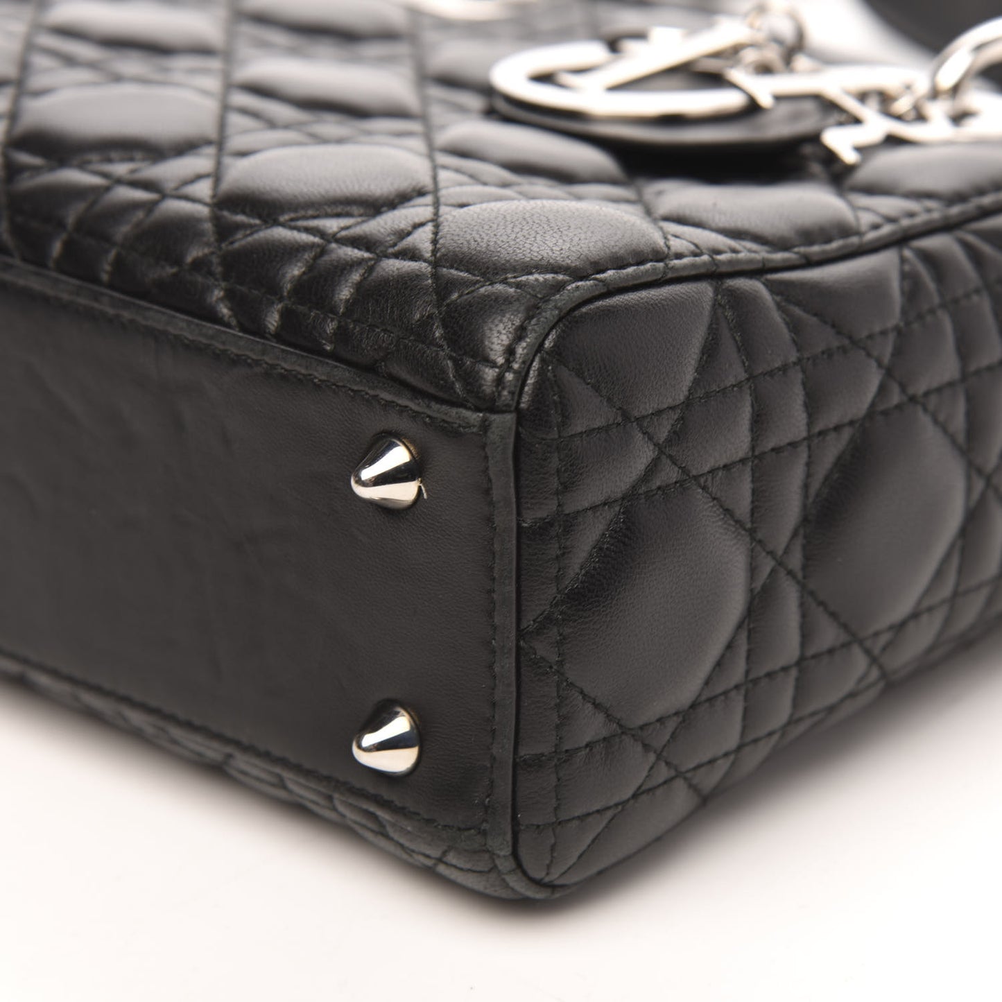 Lambskin Cannage Small Lucky Badges My Lady Dior Black