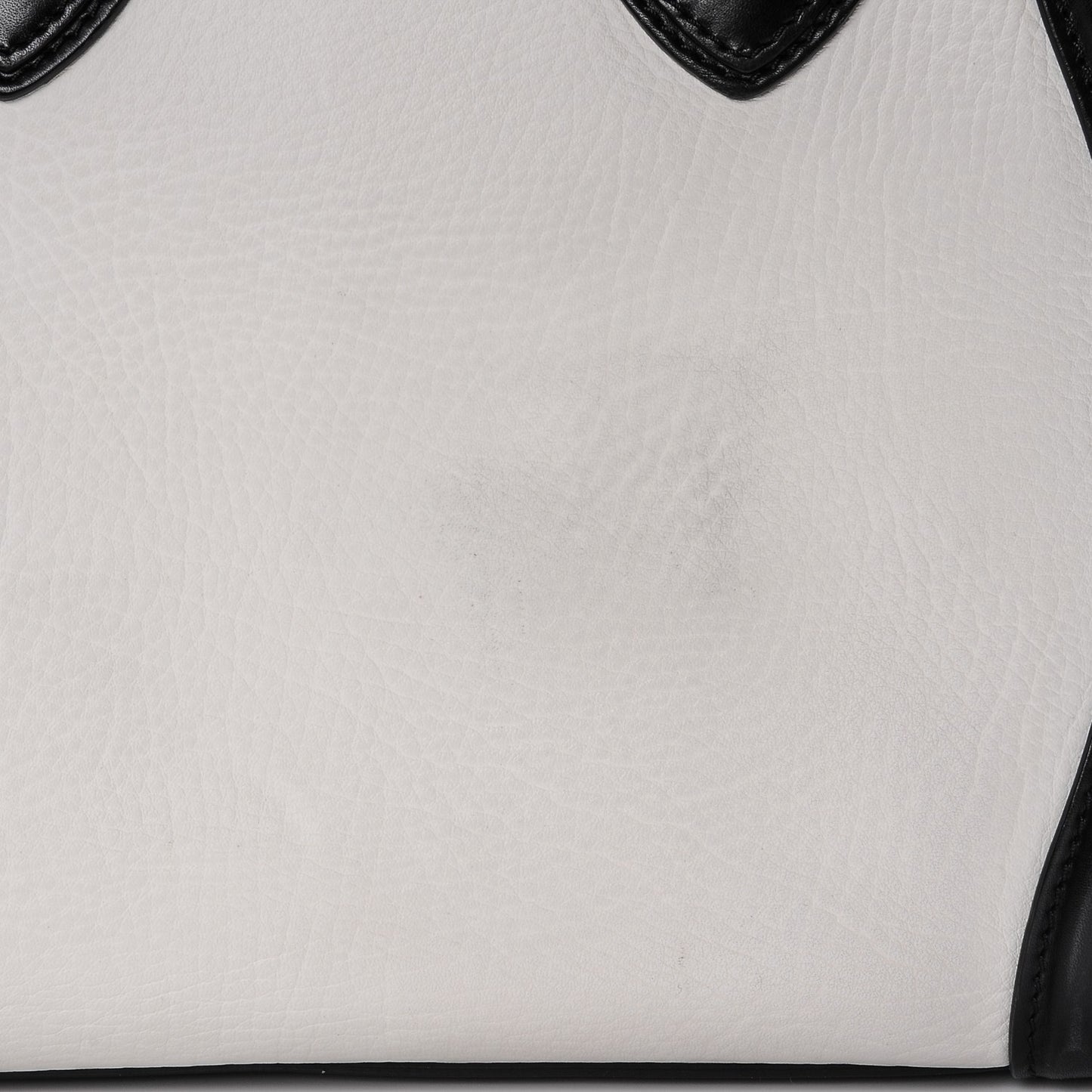 Smooth Calfskin Shrunken Lambskin Mini Bi-Color Luggage Black White