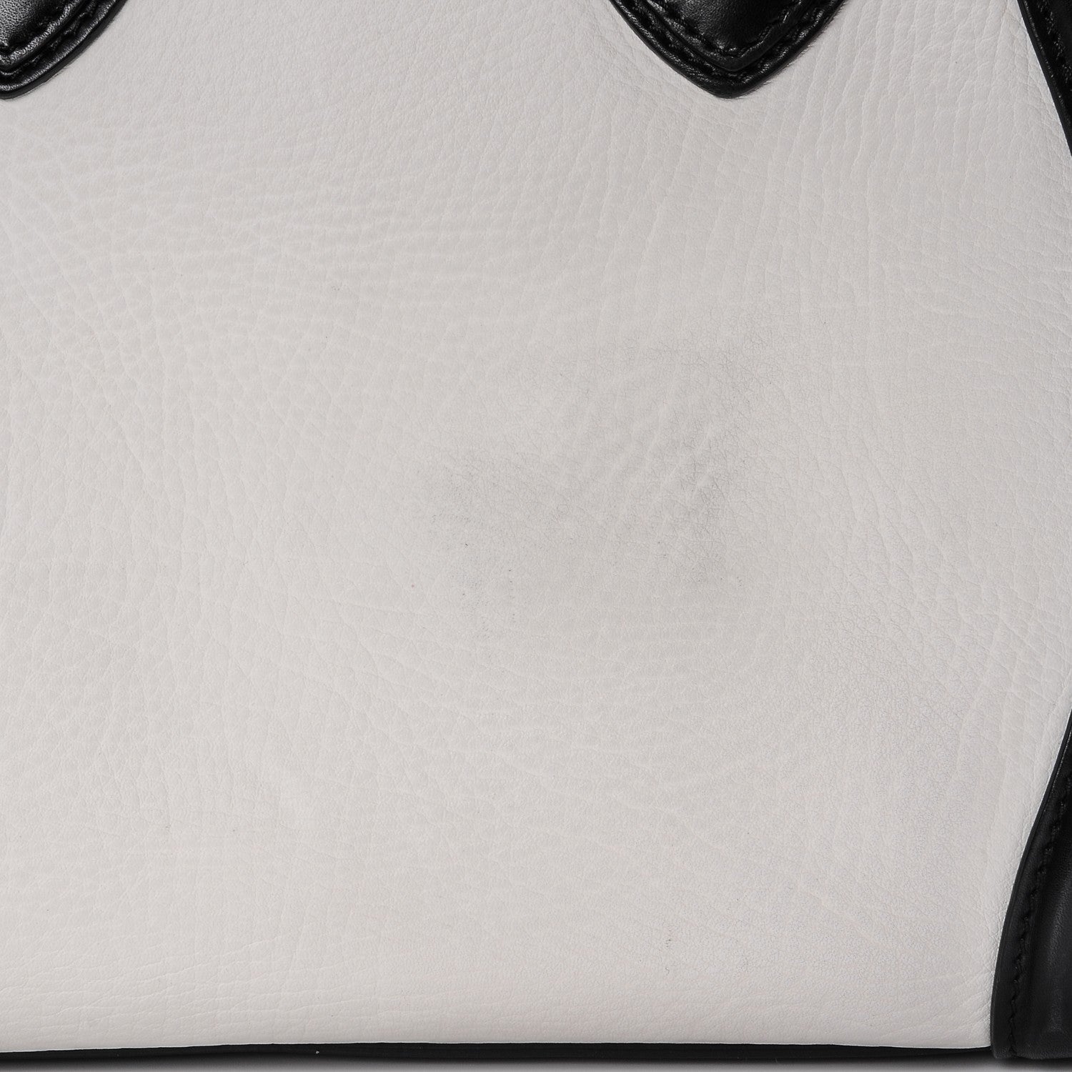Celine Smooth Calfskin Shrunken Lambskin Mini Bi-Color Luggage Black White 8 of 9