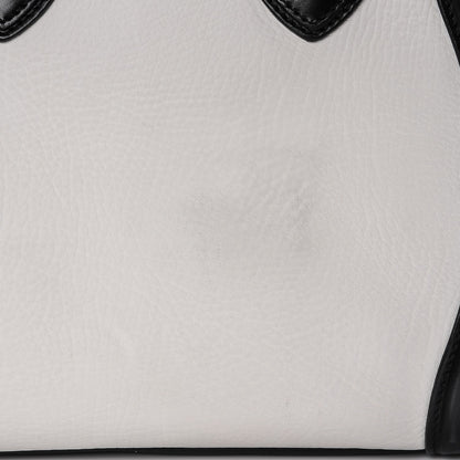 Celine Smooth Calfskin Shrunken Lambskin Mini Bi-Color Luggage Black White 8 of 9