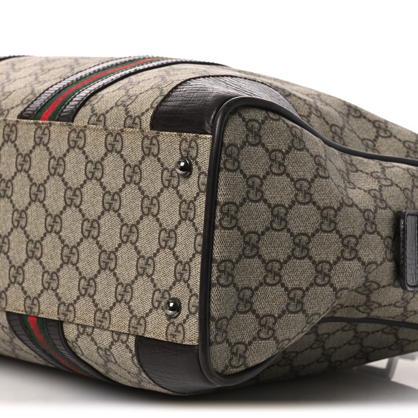 GG Plus Monogram Web Briefcase Dark Brown