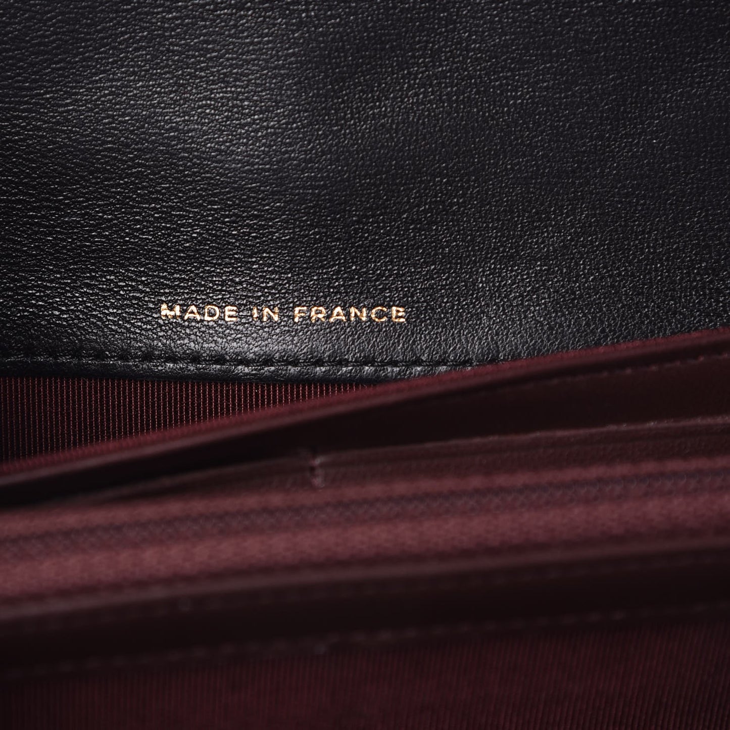 Lambskin Quilted Large Gusset Flap Wallet Black