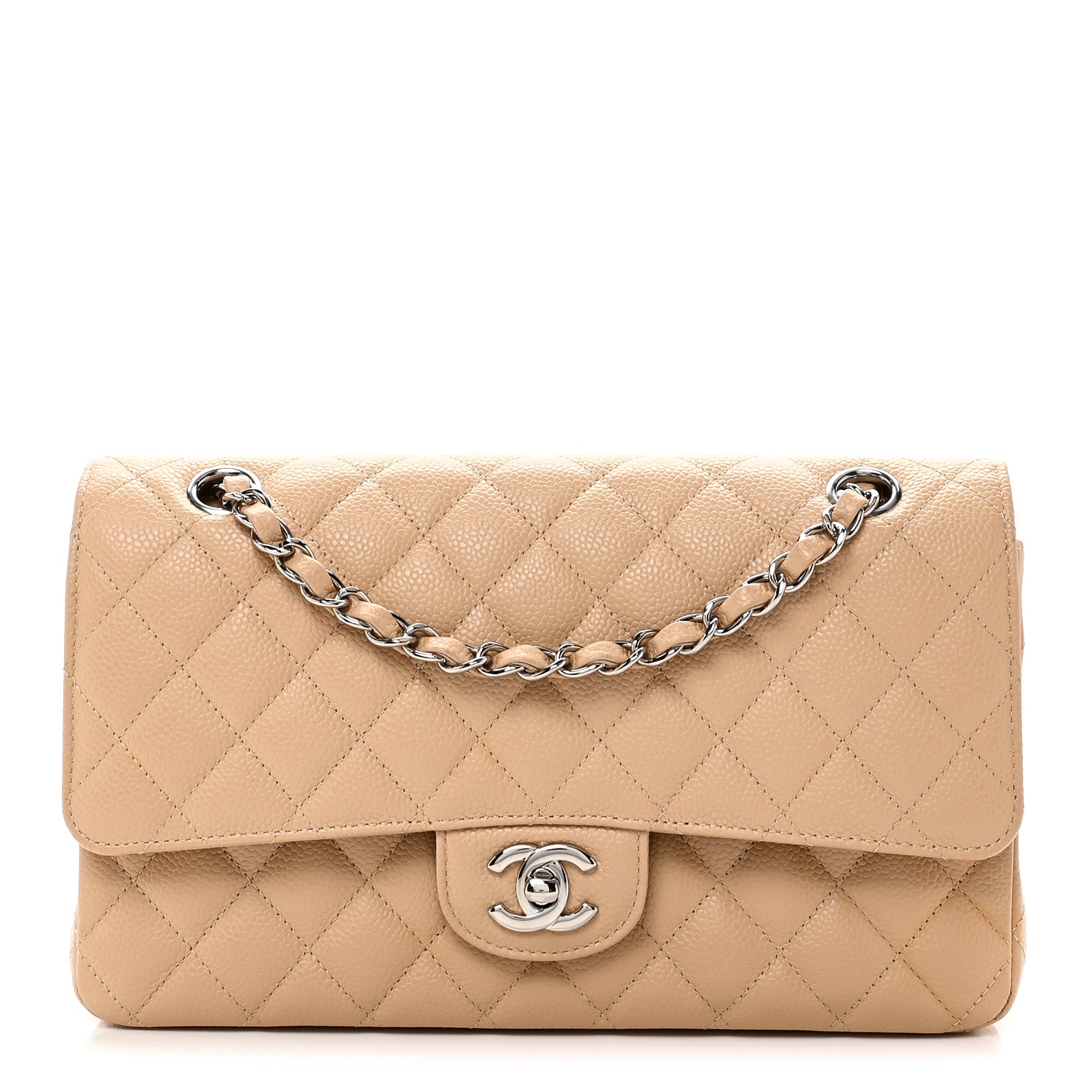 Chanel Caviar Quilted Medium Double Flap Beige 1 of 11