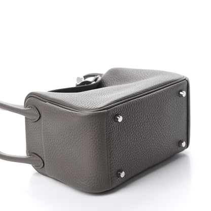 Hermes Taurillon Clemence Mini Lindy 20 Etain 4 of 11