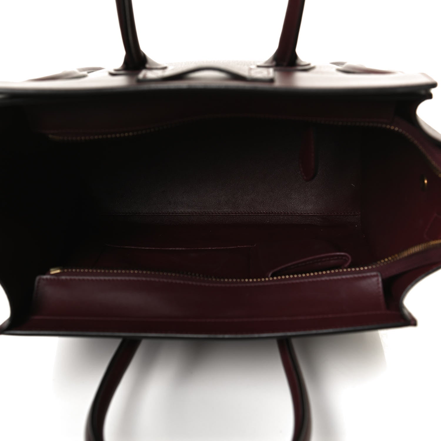 Celine Goatskin Calfskin Micro Luggage Burgundy 4 of 11