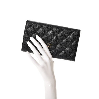 Chanel Caviar Quilted Large Flap Wallet Black 2 of 9