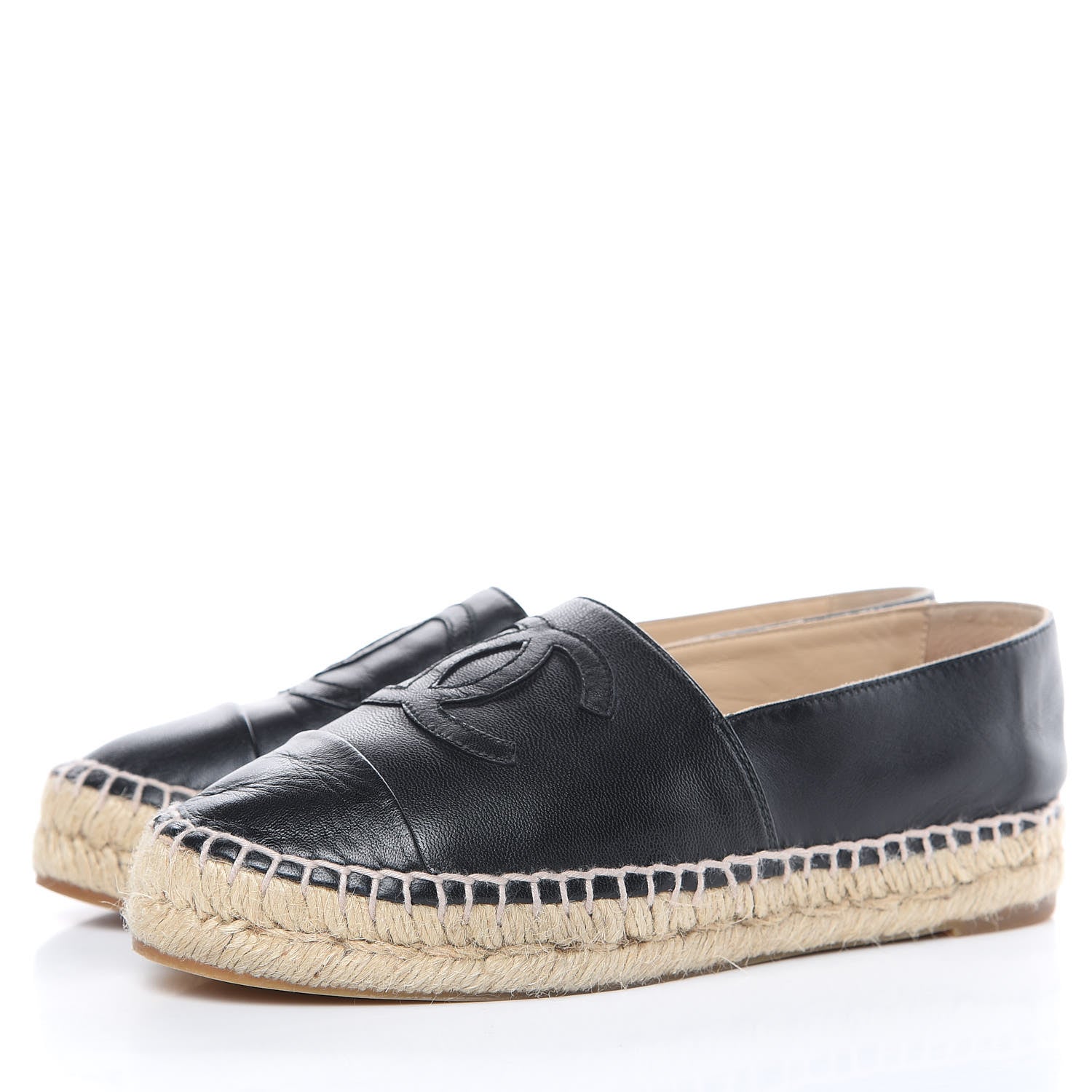 Chanel Lambskin CC Espadrilles 35 Black 3 of 11