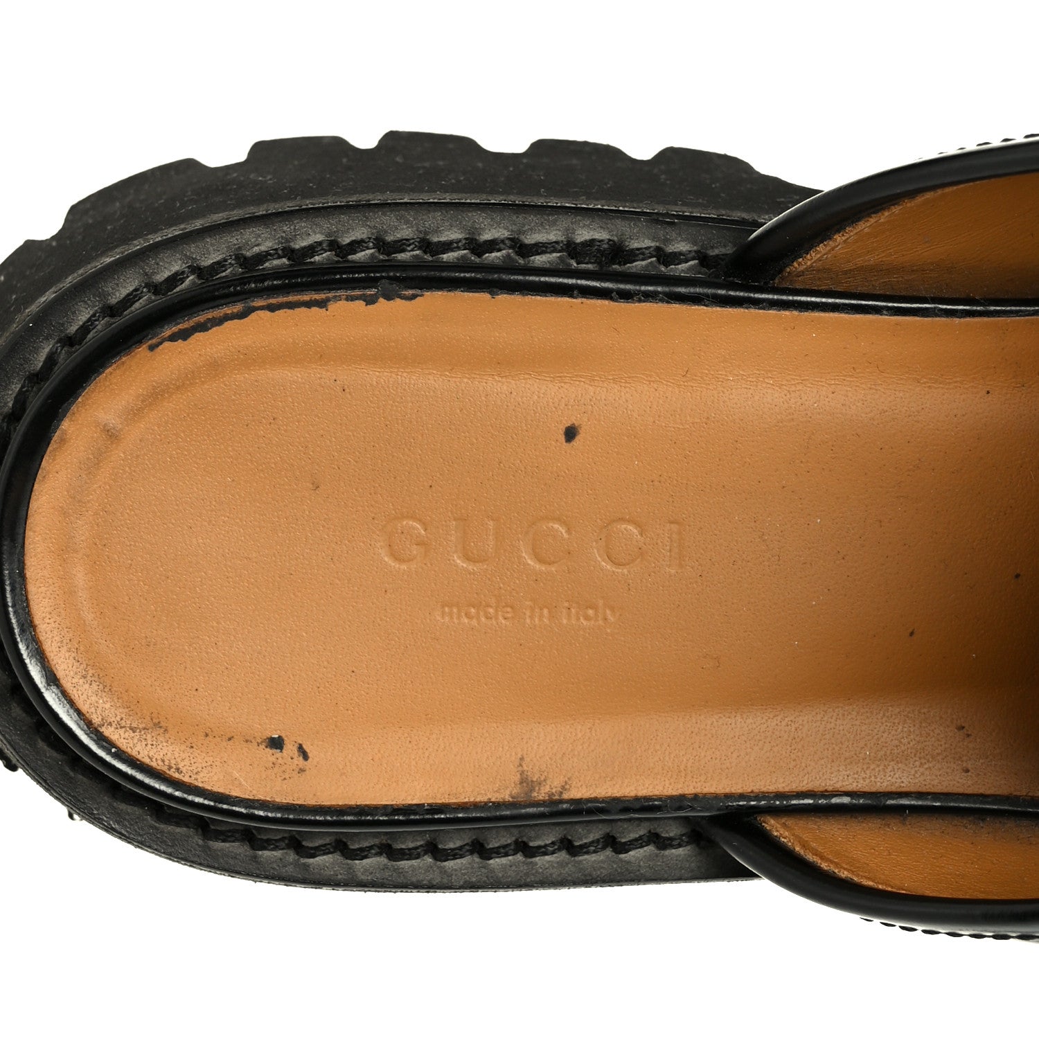 Gucci Magnum Calfskin Womens Horsebit Platform Mules 38 Black