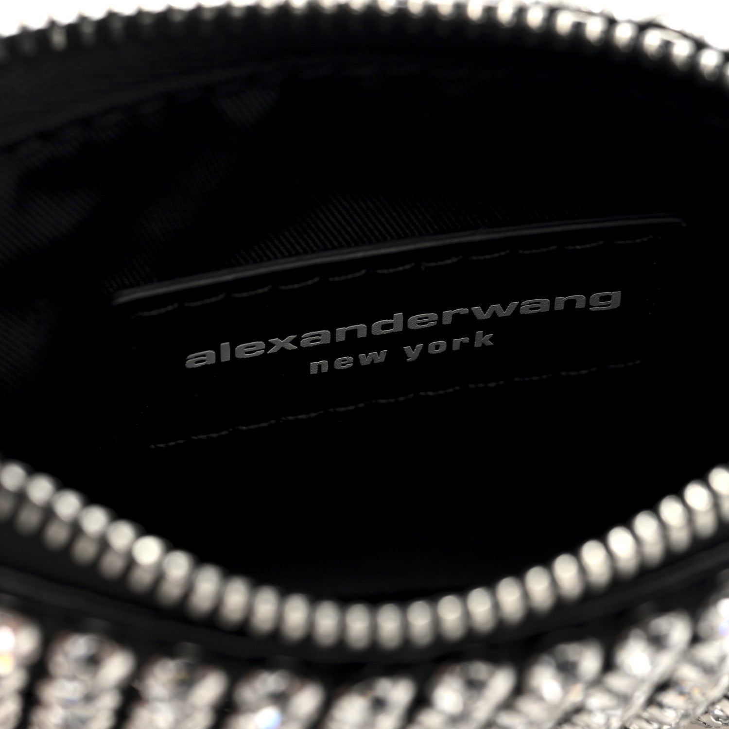 Alexander Wang Mesh Crystal Rhinestone Nano Heiress Shoulder Bag Black Silver 6 of 9