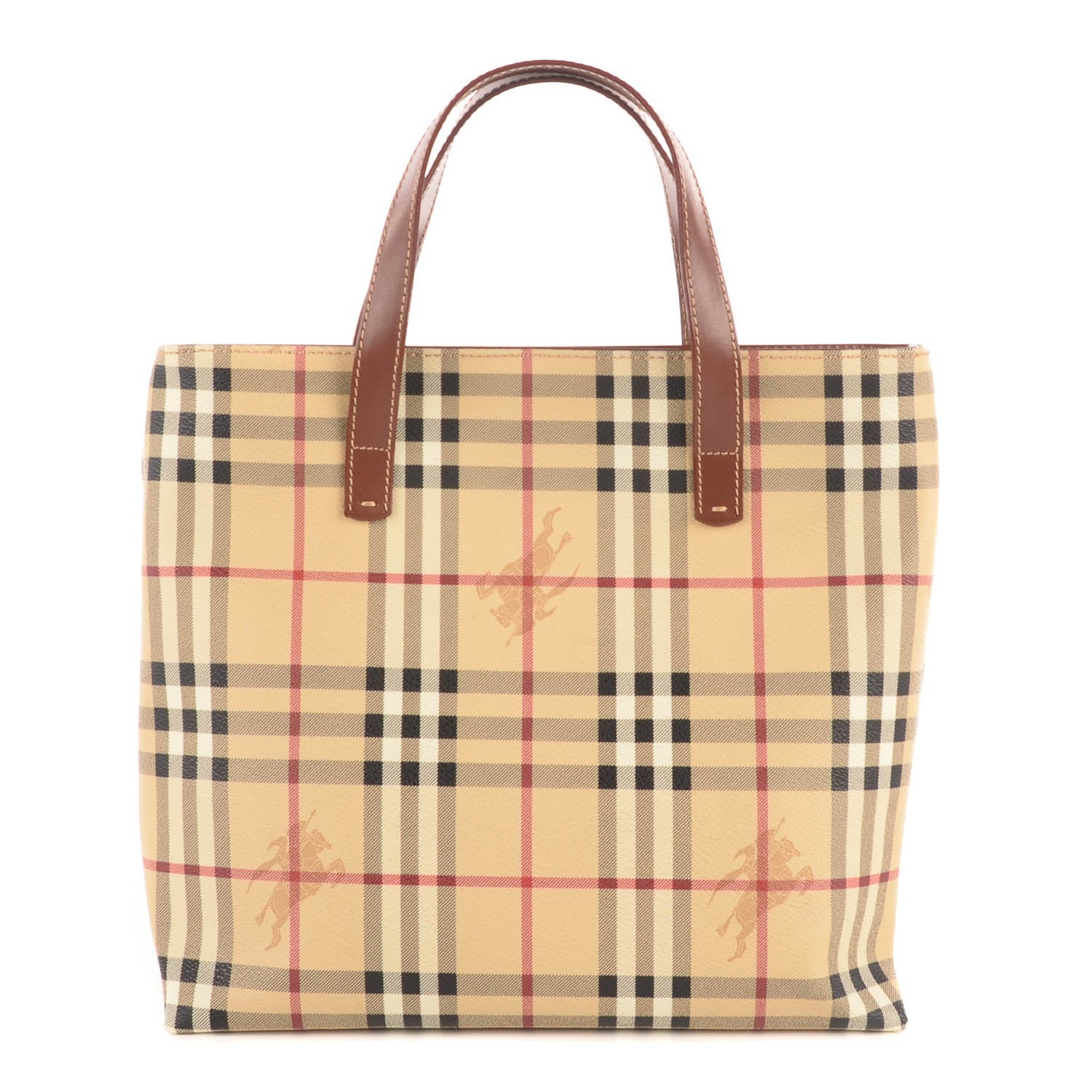 Burberry Haymarket Check Small Tote Brown 1 of 7