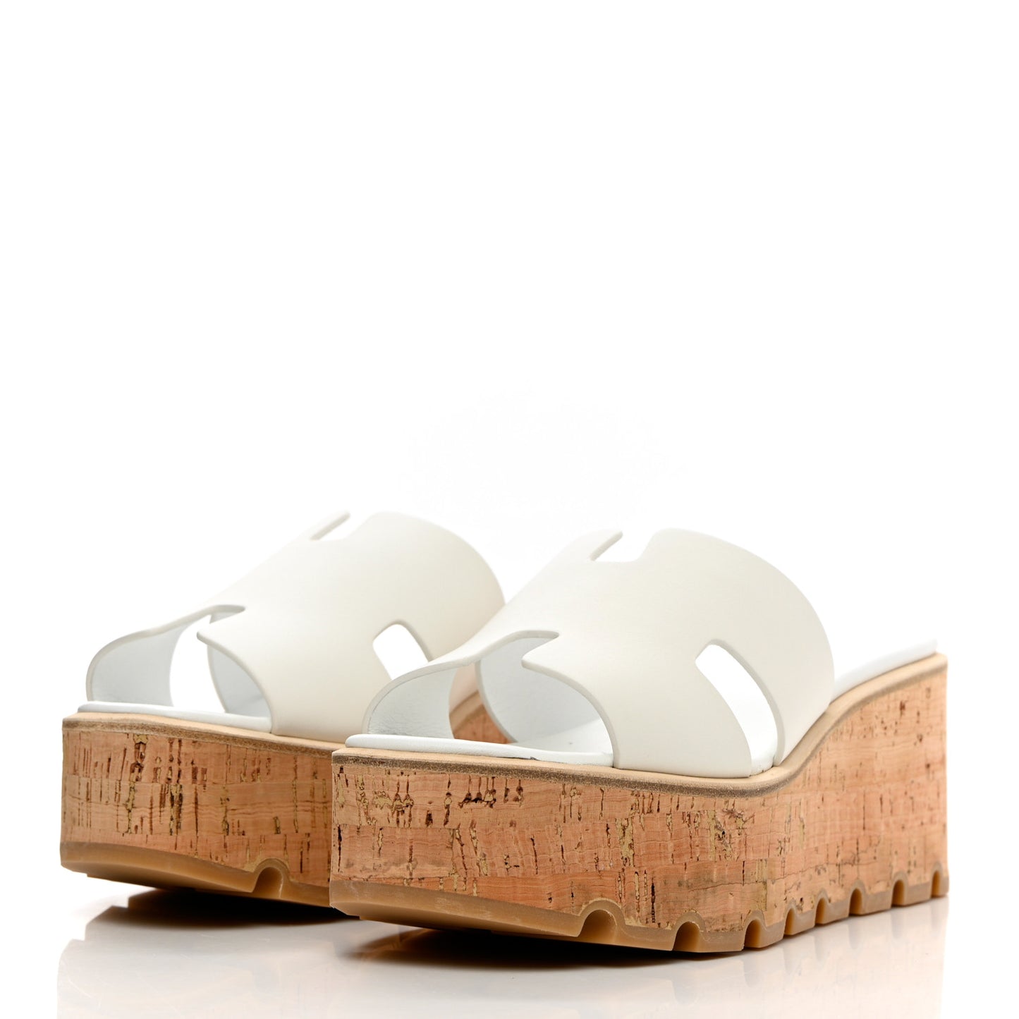 Calfskin Cork Eze 30 Sandals 38 White