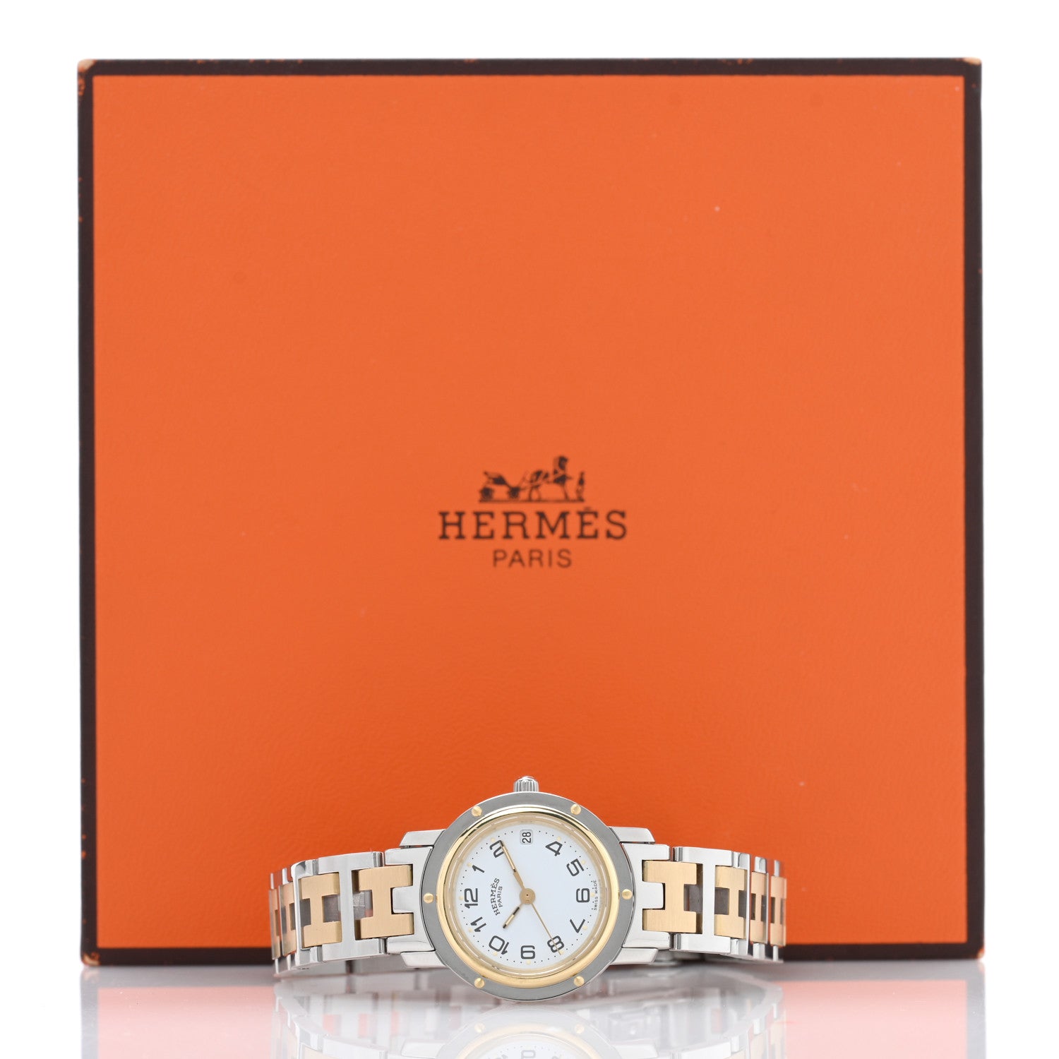 Hermes Stainless Steel 24mm Clipper Quartz Watch Gold 5 of 5