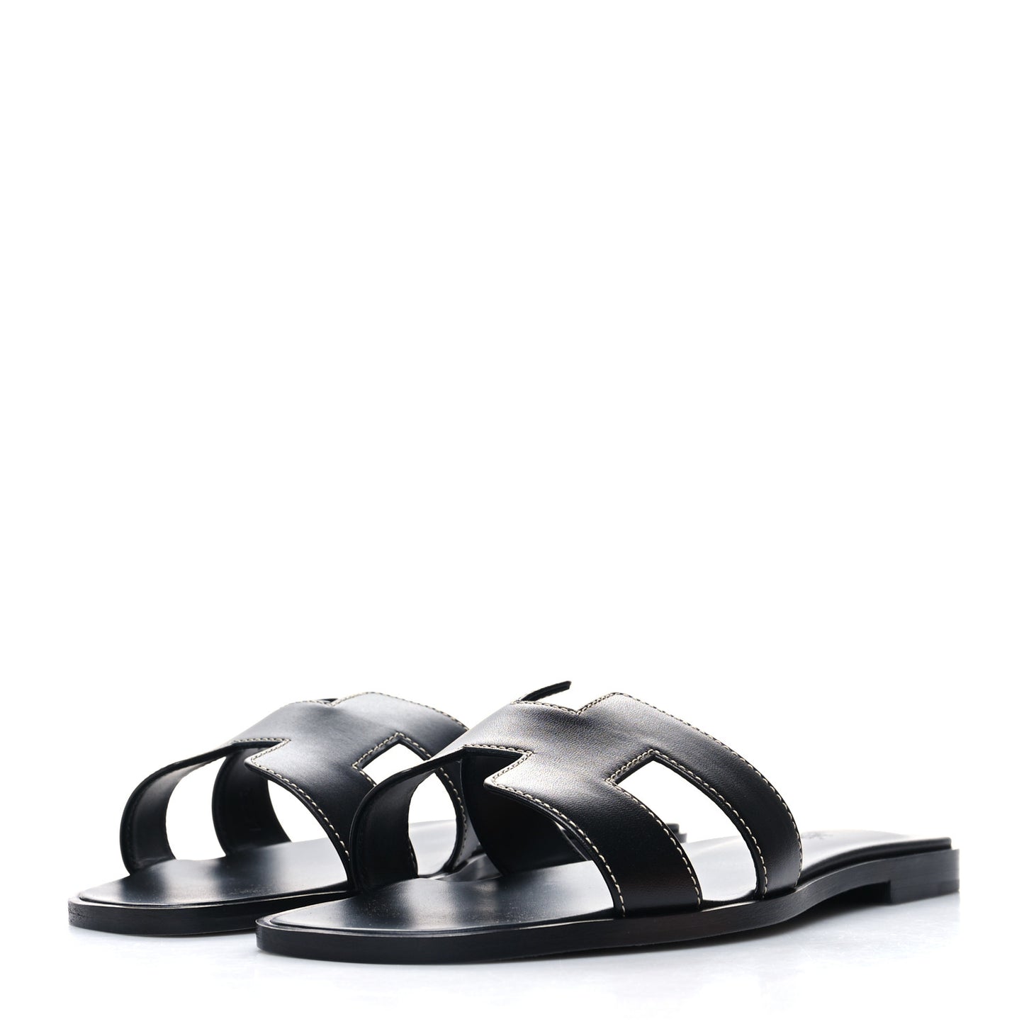 Box Calfskin Oran Sandals 38 Black