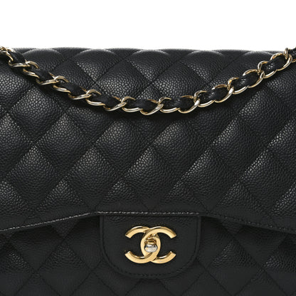 Chanel Caviar Quilted Jumbo Double Flap Black 15 of 19