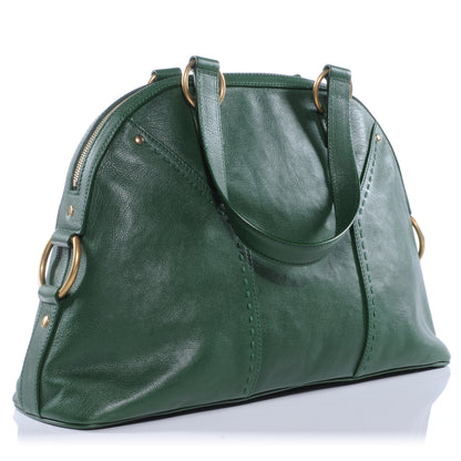 Saint Laurent Leather Large Muse Green 3 of 8