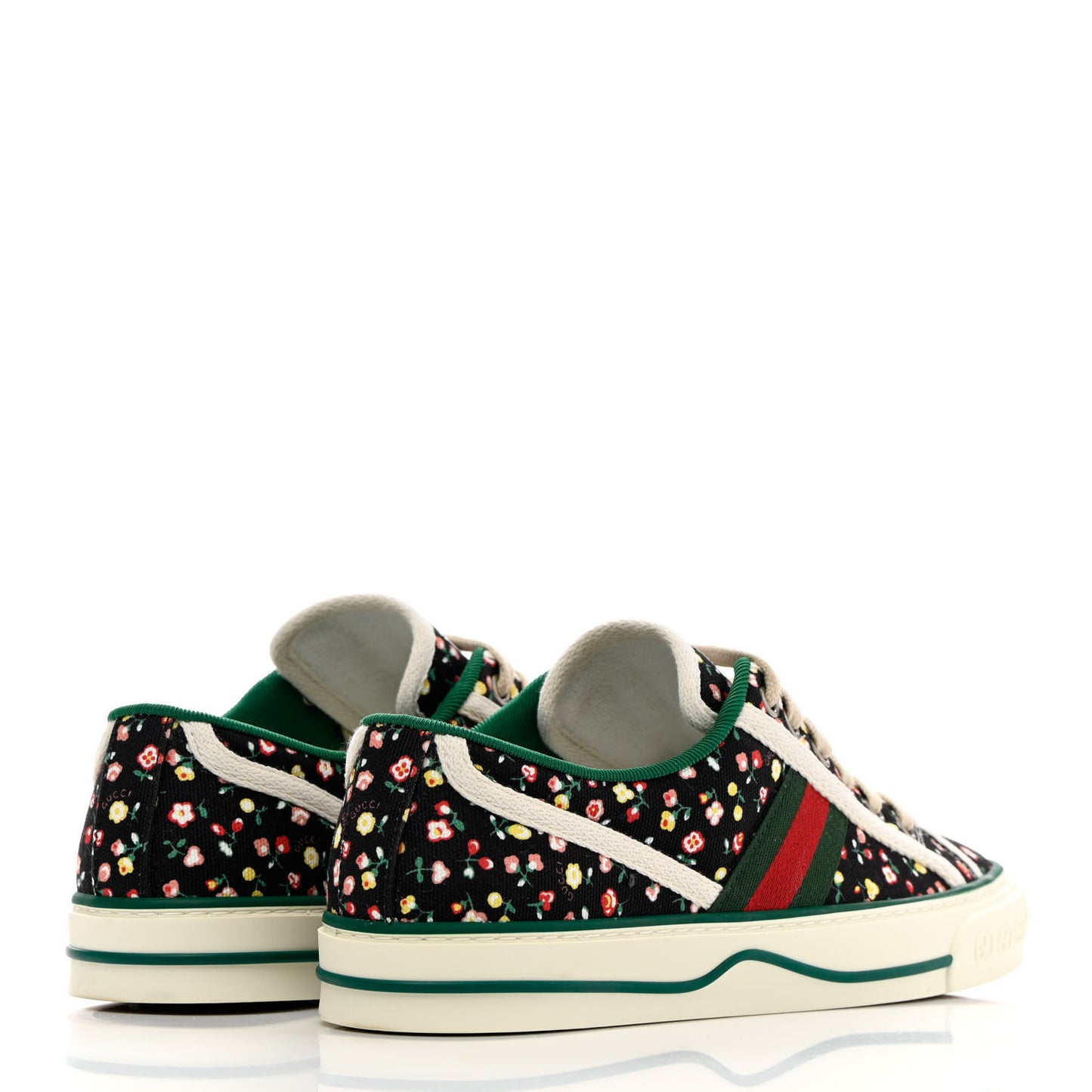 X LIBERTY OF LONDON Canvas Web Holly Print Womens 1977 Tennis Sneakers 38 Black Peach Mystic White