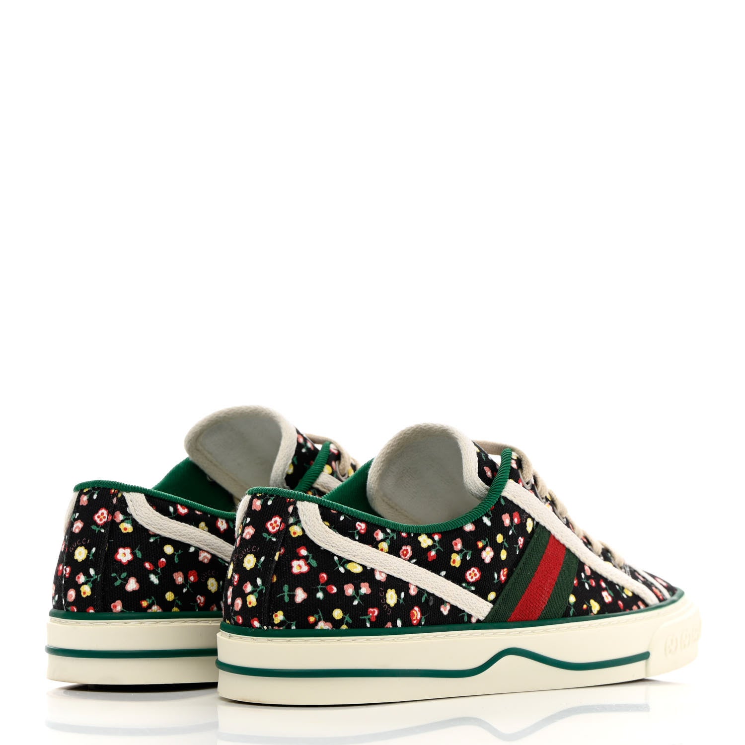 Gucci X LIBERTY OF LONDON Canvas Web Holly Print Womens 1977 Tennis Sneakers 38 Black Peach Mystic White 4 of 9