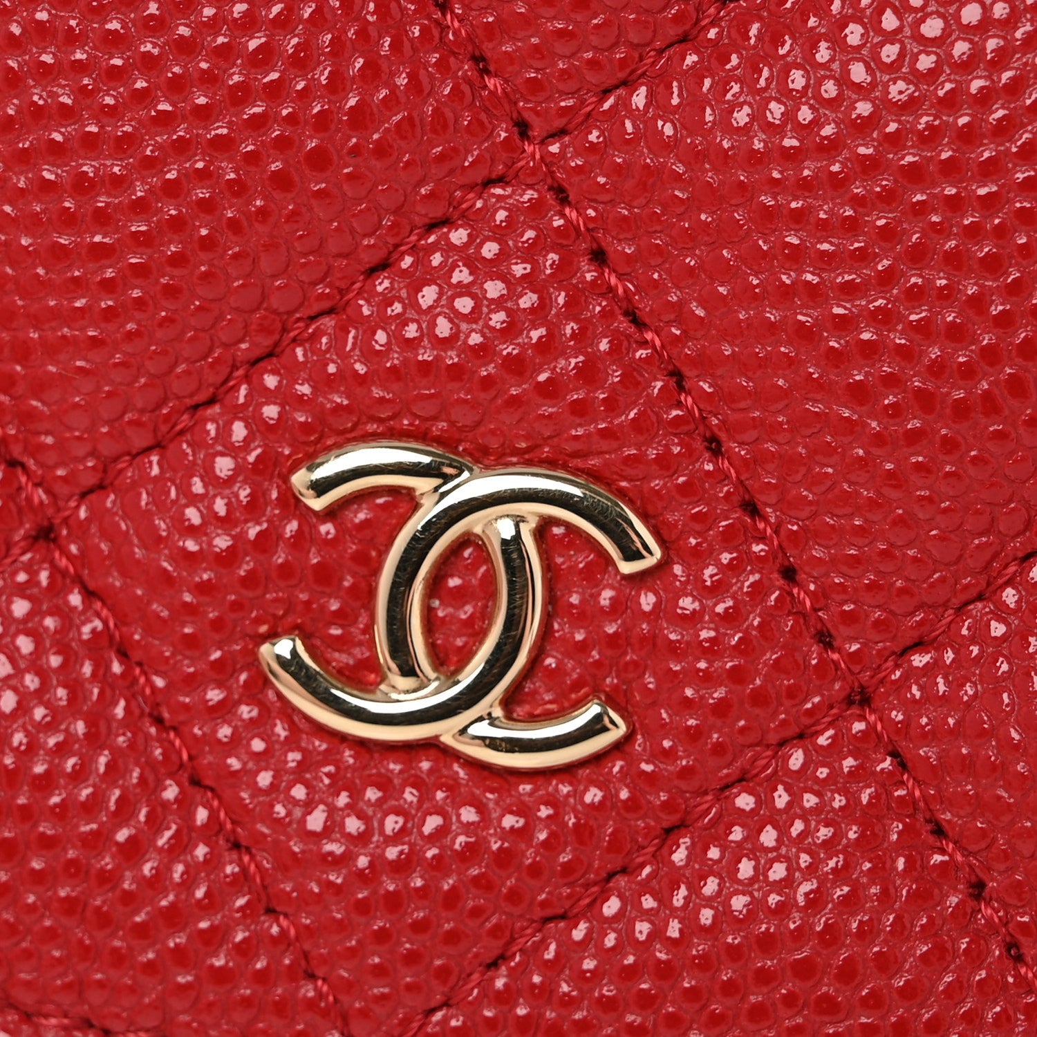 Chanel Caviar Quilted Small Cosmetic Case Red 8 of 10