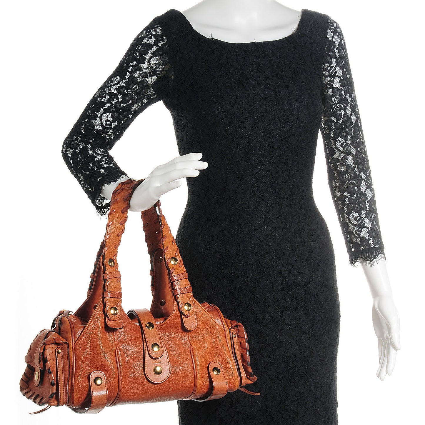 Calfskin Silverado Shoulder Bag Orange
