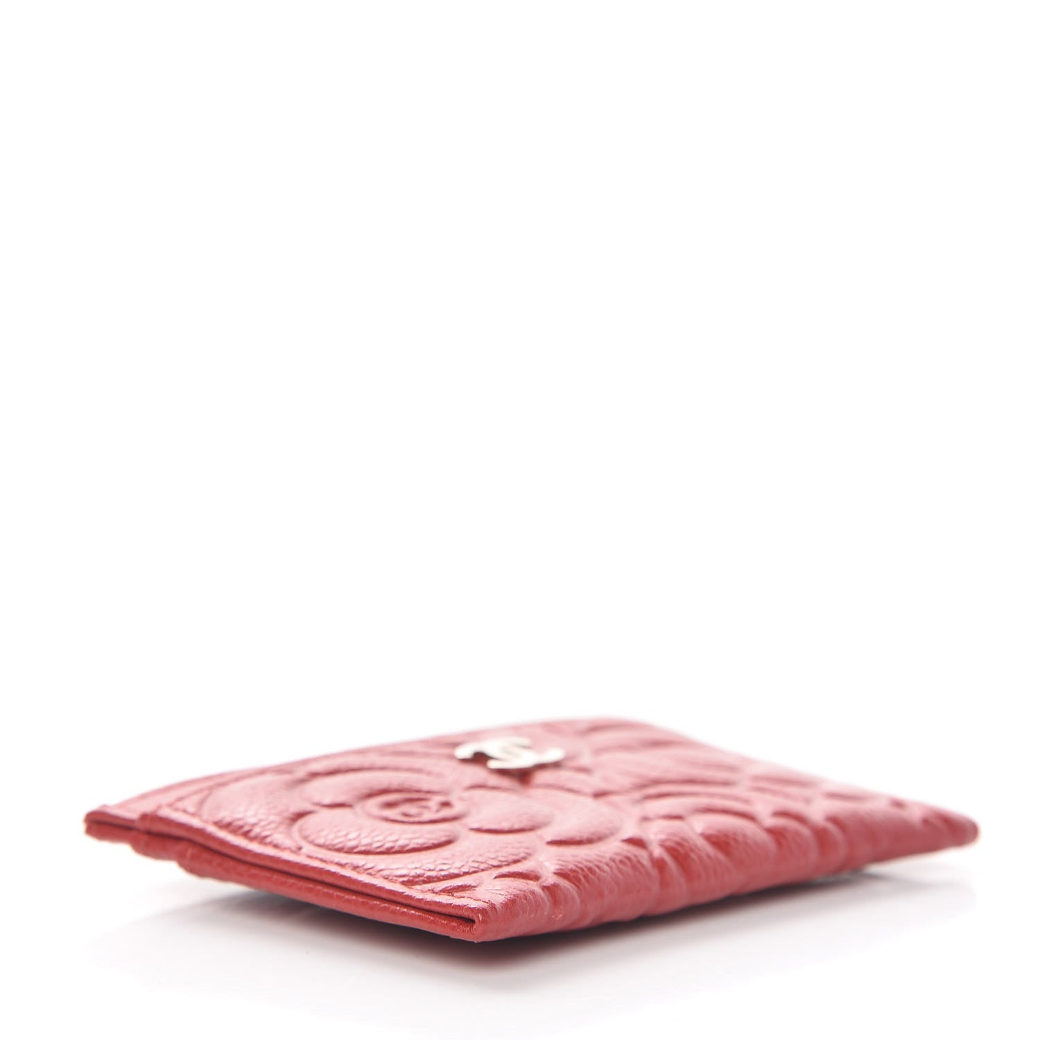 Chanel Caviar Camellia Embossed Card Holder Red 4 of 9