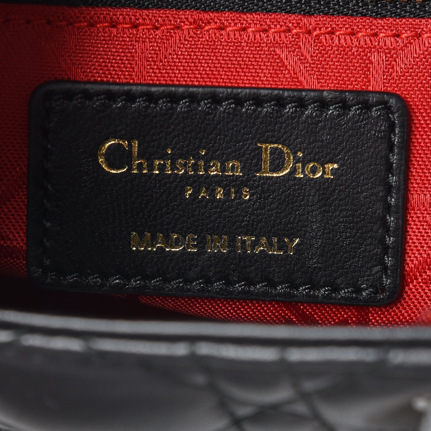 Lambskin Cannage Small Lucky Badges My Lady Dior Black