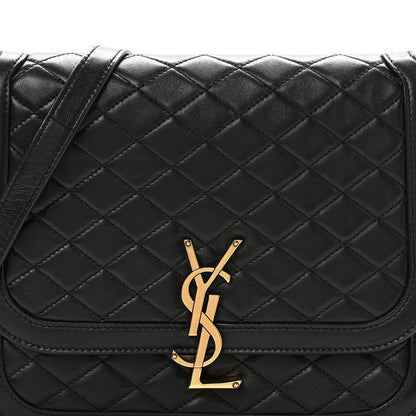 Saint Laurent Lambskin Quilted Monogram Medium Solferino Satchel Black 8 of 12