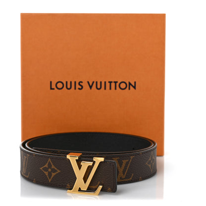Louis Vuitton Calfskin Monogram 30mm LV Initiales Reversible Belt 75 30 Black 5 of 5