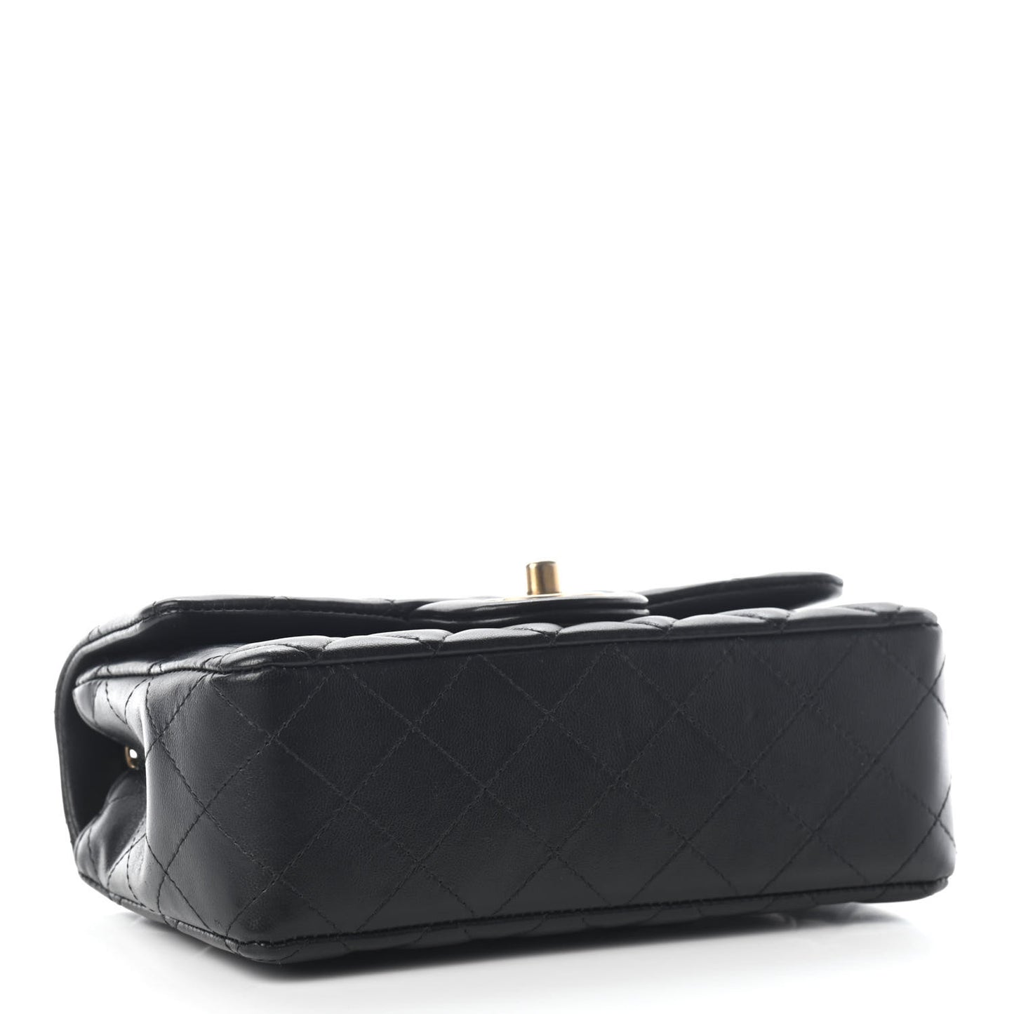 Lambskin Quilted Mini Rectangular Flap Black