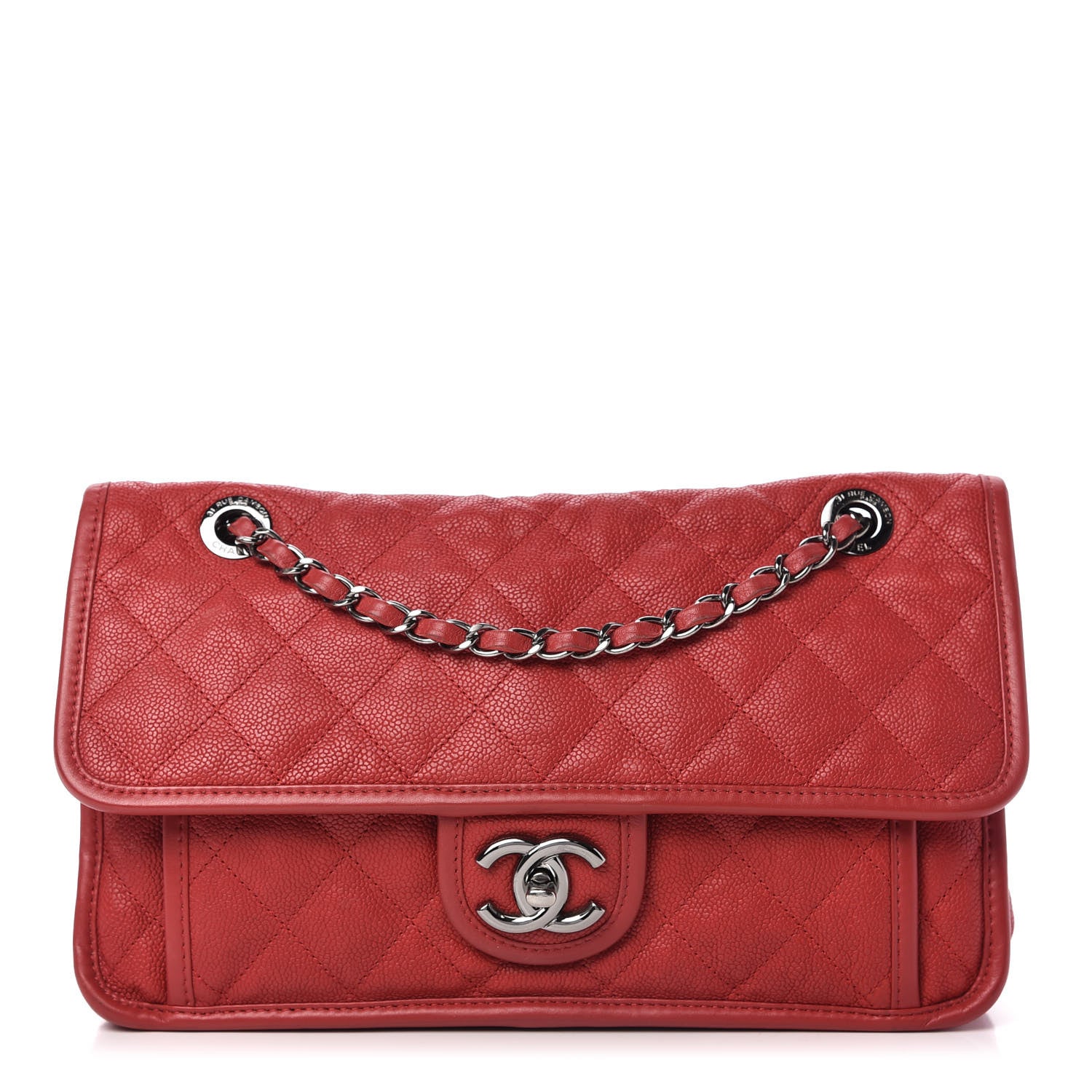 Chanel Caviar Quilted Medium French Riviera Flap Red 1 of 12