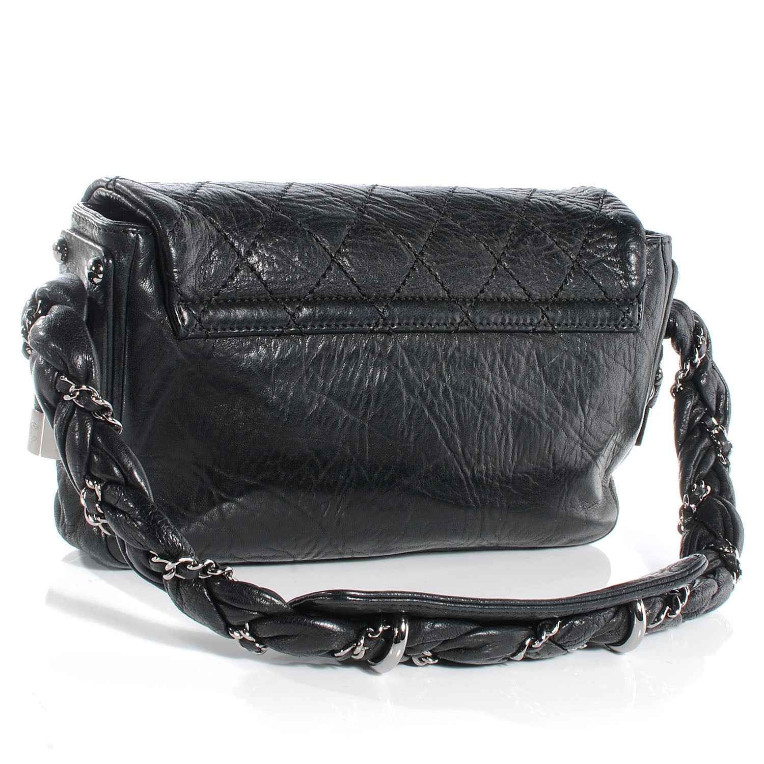 Chanel Distressed Lambskin Lady Braid Flap Black 3 of 7