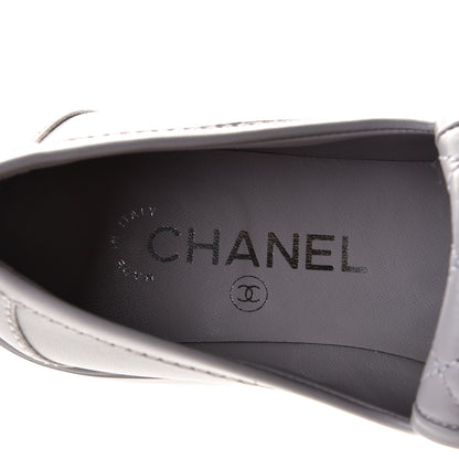 Chanel Lambskin Quilted CC Turnlock Loafers 36.5 Grey 17 of 20