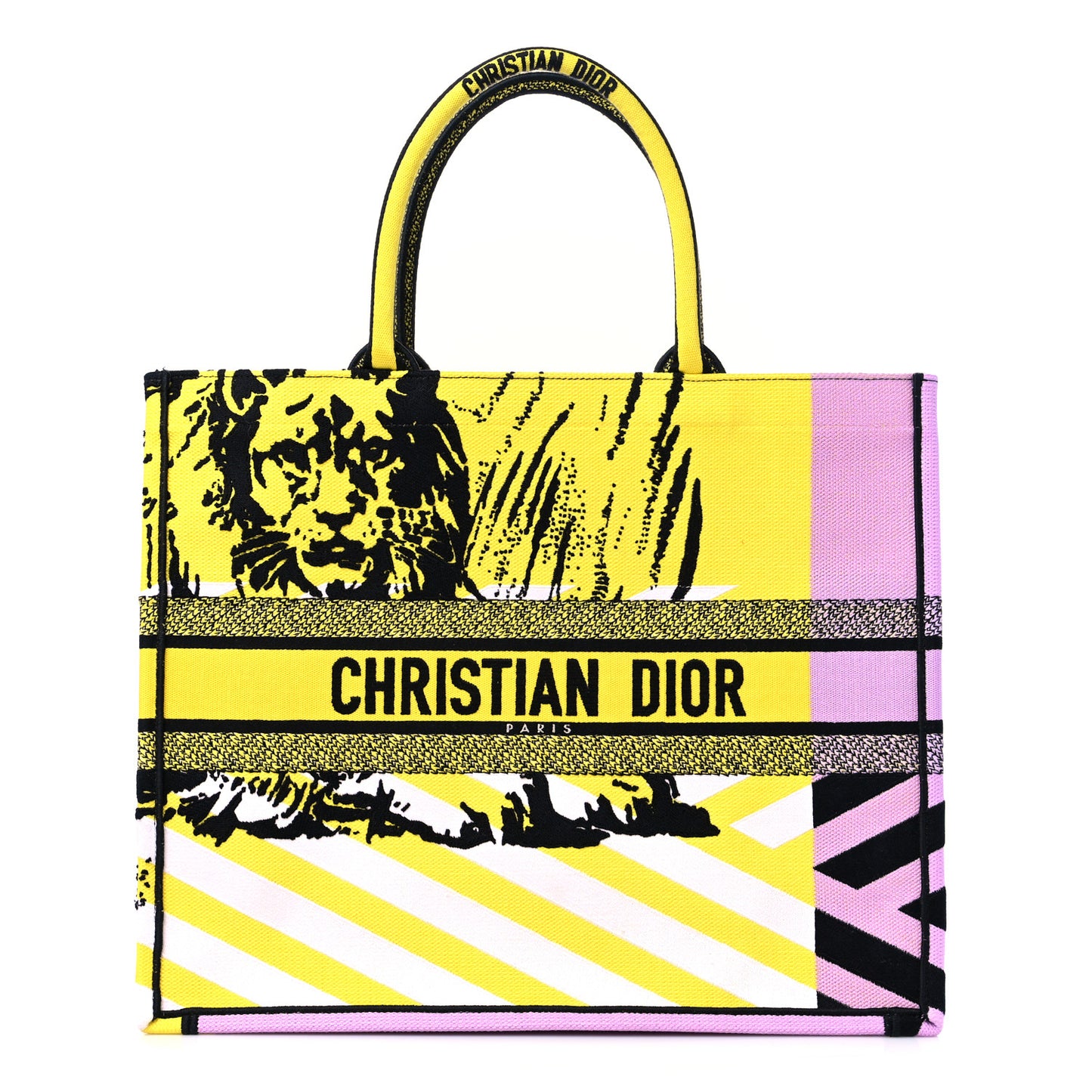 Canvas Embroidered Large Jungle Pop Book Tote Multicolor