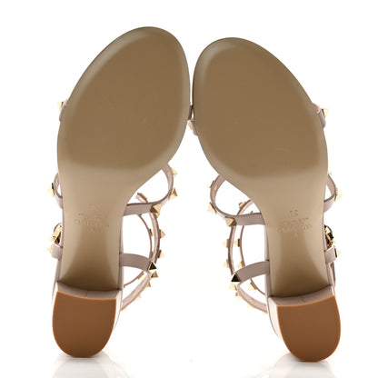 Valentino Garavani Calfskin Rockstud 60mm City Sandals 38 Poudre 5 of 8