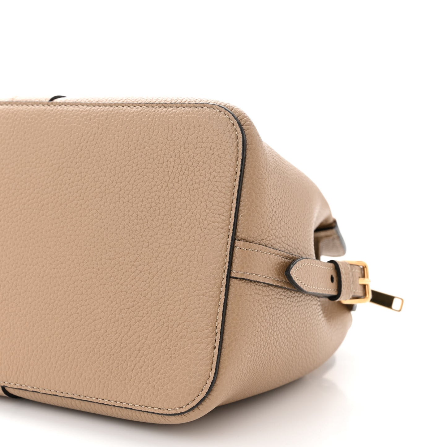 Grained Calfskin Small Cabas De France Dune