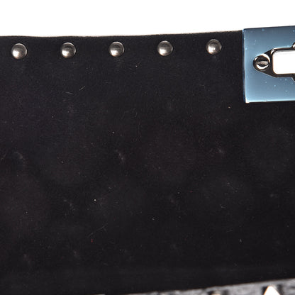 Valentino Garavani Craquele Nappa Rockstud Spike Wallet on Chain Black 9 of 10