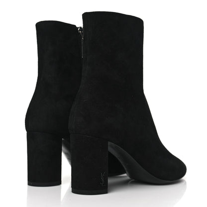 Saint Laurent Suede Loulou Ankle Zip Boot 36 Black 4 of 9