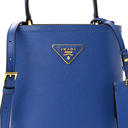 Prada Saffiano Cuir Calfskin Small Panier Bucket Bag Inchiostro Black 6 of 10