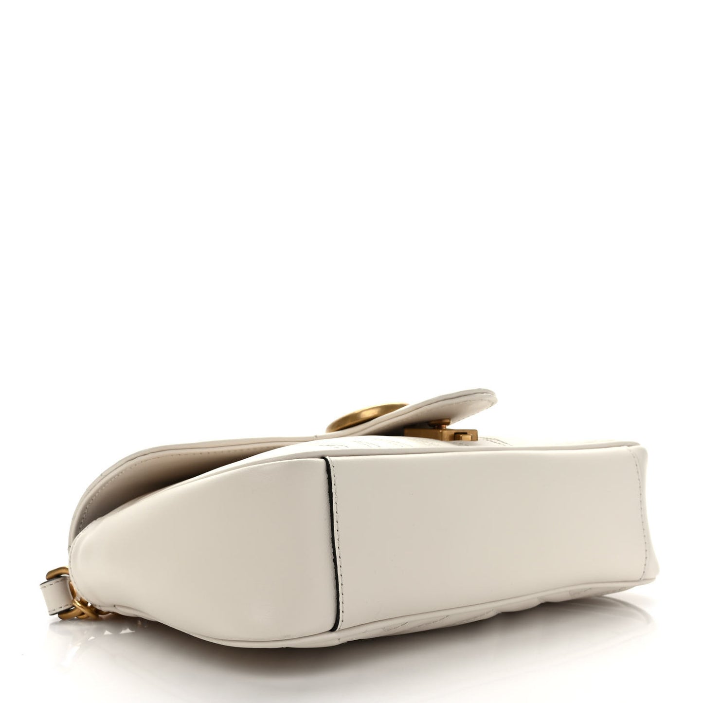 Calfskin Matelasse Small GG Marmont Shoulder Bag White