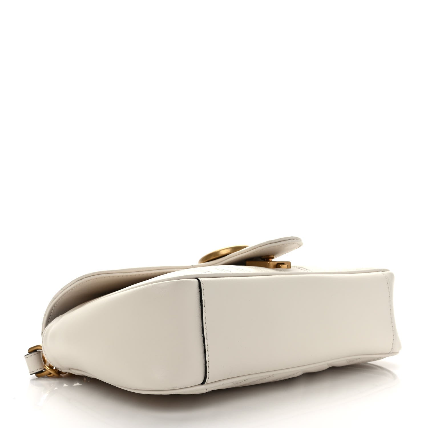 Gucci Calfskin Matelasse Small GG Marmont Shoulder Bag White 4 of 9