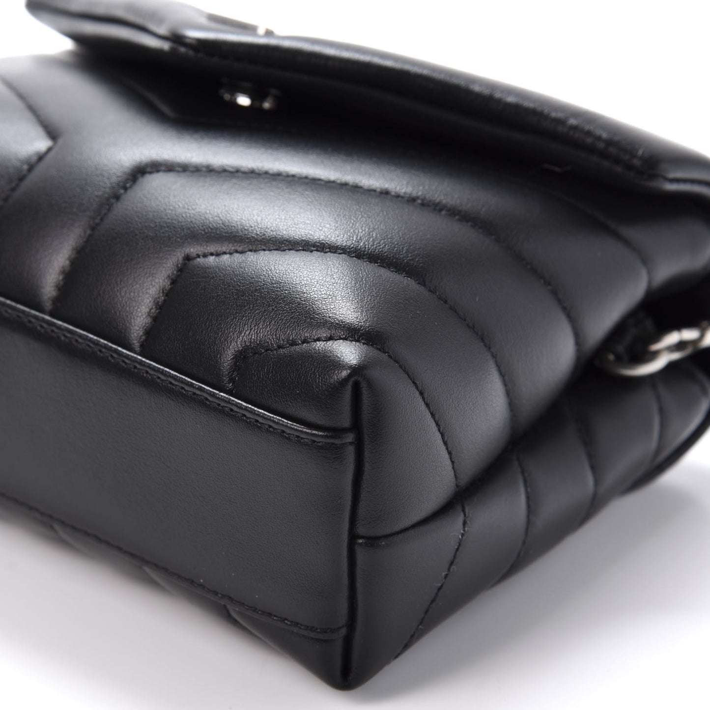 Calfskin Y Quilted Monogram Toy Loulou Crossbody Bag Black