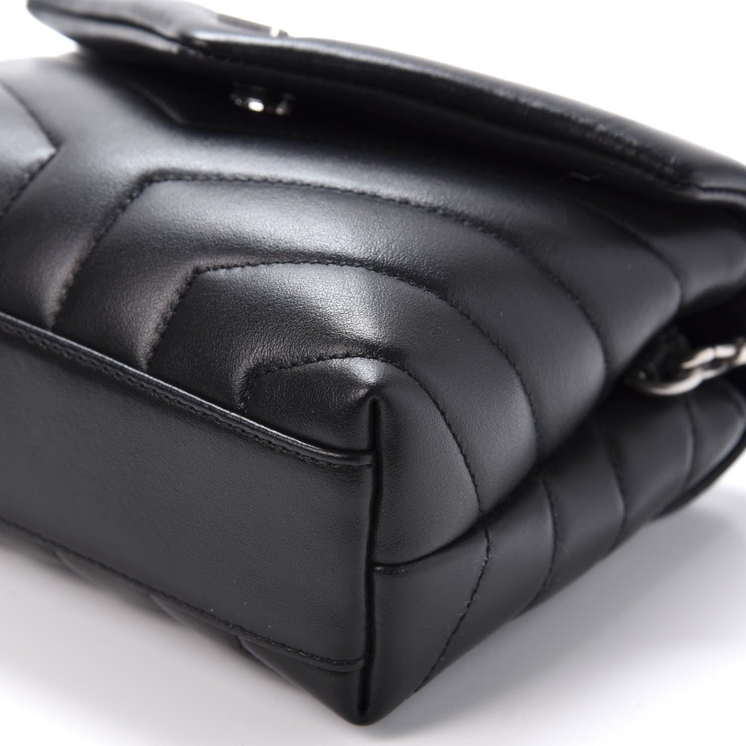 Saint Laurent Calfskin Y Quilted Monogram Toy Loulou Crossbody Bag Black 6 of 11