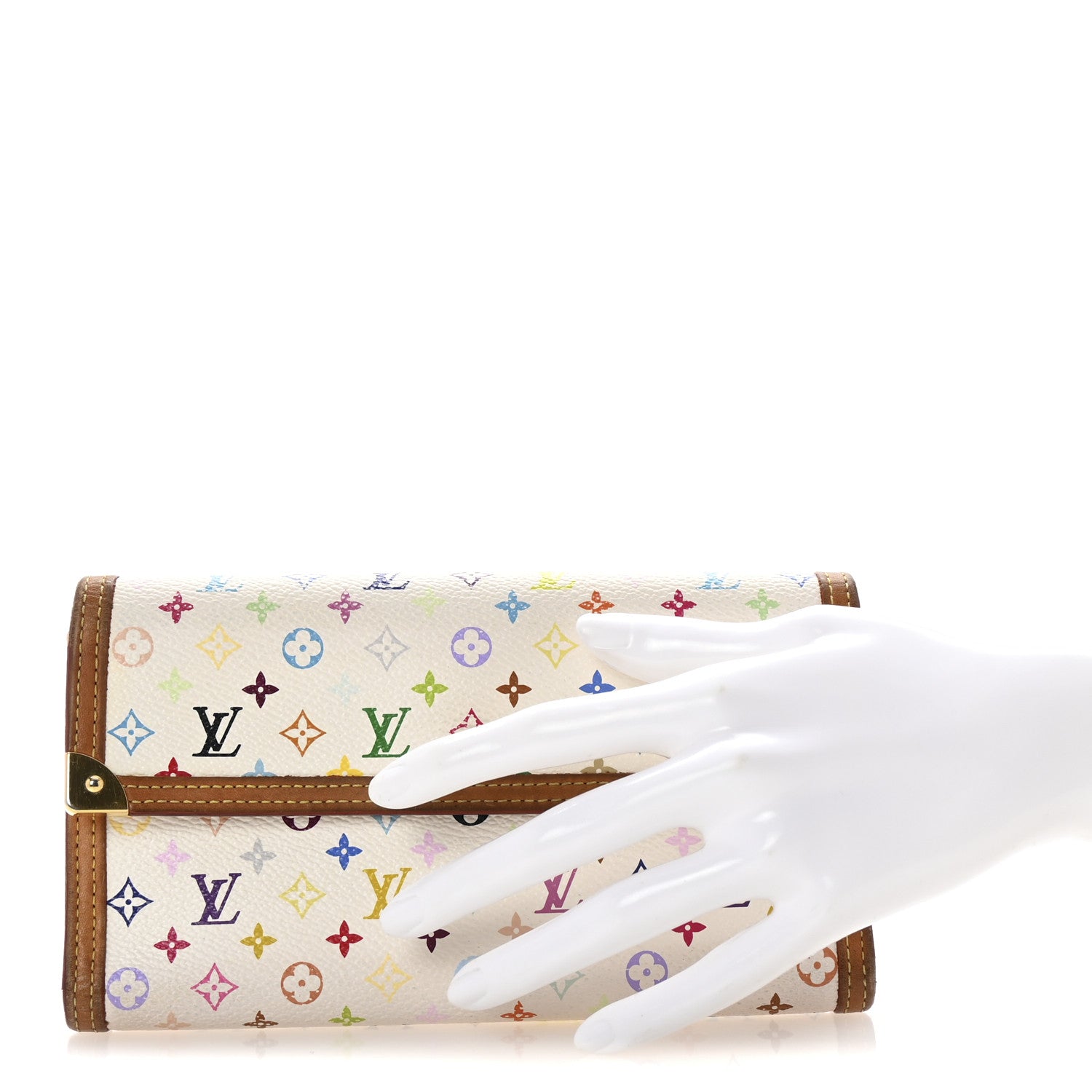 Louis Vuitton Monogram Multicolor Porte Tresor International Wallet White 2 of 6